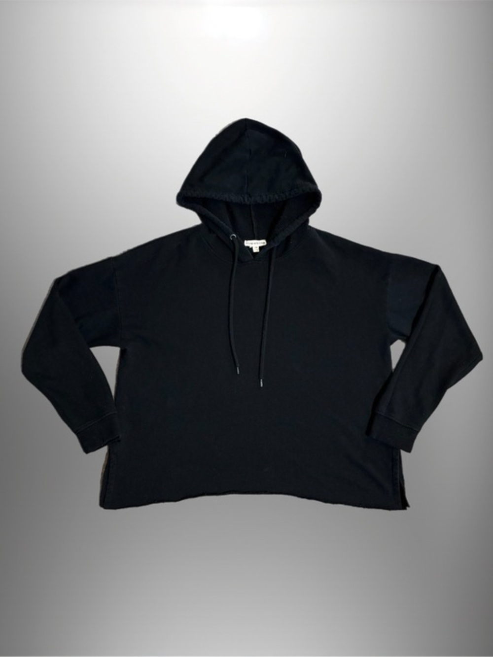 Zenana Outfitters Distressed Black Hoodie